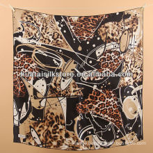 turkish silk scarf women brown leopard head wrap turkish silk scarf